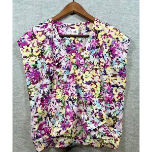 Cabi Womens Blouse M Eden Floral‎ Wrap Sleeveless  Multicolor Summer